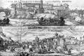 fig.B2 -
                    L'isola 'Lazzaretto Brutto' nelle incisioni di
                    G.DeRossi e J.F.Greuter - 1657
